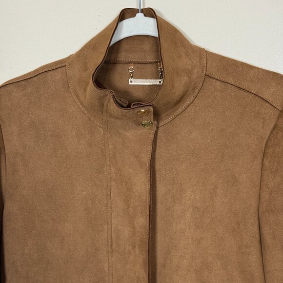 T Tahari faux suede jacket coat Sz S USA - Picture 2 of 12